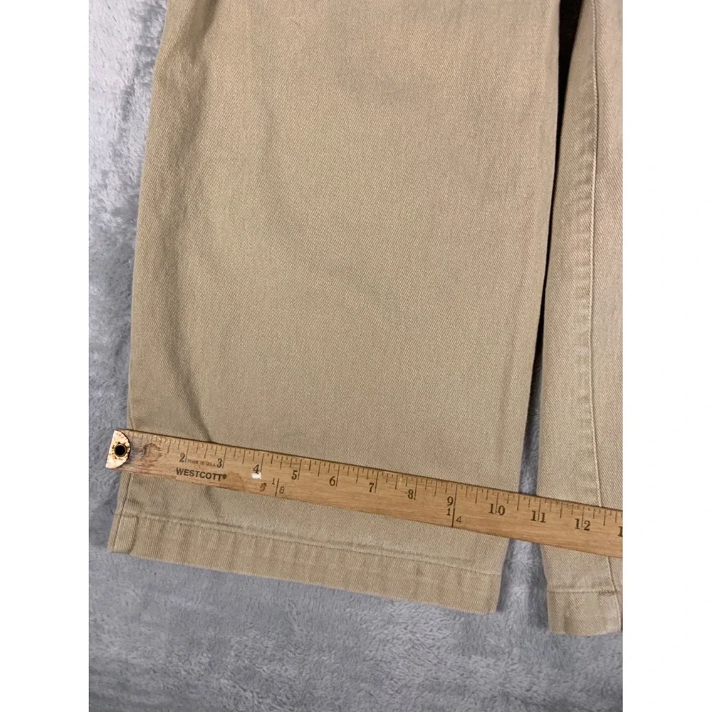 Empyre Pants Womens M Khaki Tan Chino Embroidered